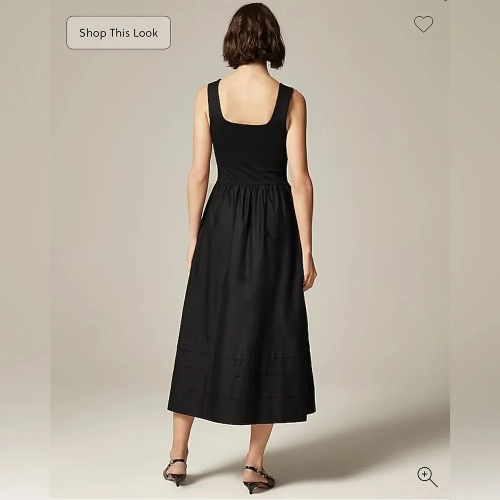 NWT J CREW Drop-waist mixy dress in black